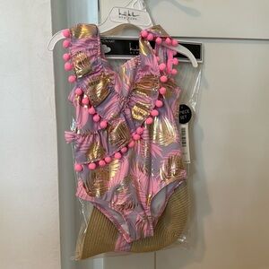 NWT Nicole miller swim suit and hat